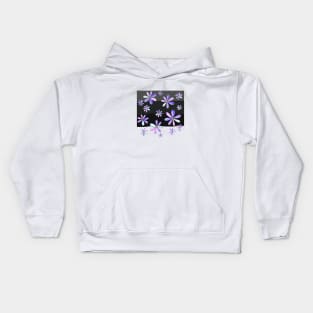 A Shower of Daisies - Hand Drawn with Pretty Pastel Pink and Purple Petals Kids Hoodie